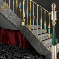 Balustrades et mains courantes MEIXI modernes réglables en laiton et aluminium, résistantes à la rouille, fixation au sol, montage personnalisé, garantie 1 an.