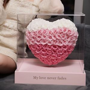 Decorazione Regalo per San Valentino all'Ingrosso, <span class=keywords><strong>Fiore</strong></span> <span class=keywords><strong>Angelo</strong></span> Cuore, Rosa Eterna Preservata in Scatola di Acrilico - Product Image 4