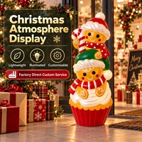 Figurine de Noël en pain d'épices OEM/ODM, couleur personnalisée, moulage par soufflage plastique, décoration festive, export, grossiste, usine