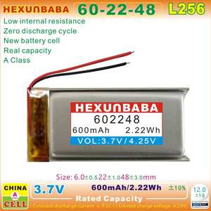 Batteria agli Ioni di Litio Polimerica 3.7V 600mAh 602248 a 2 Fili per MP3, Altoparlanti, GPS, Smartwatch, MP4, Cuffie, Auricolari L256 - Product Image 3