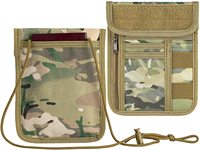 Porte-passeport tactique en nylon Cordura durable, organisateur de cartes d'identité, pochette portefeuille de voyage pour le cou