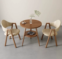 Petit ensemble de table basse et de chaises en bois massif moderne pour la maison, idéal pour les salons de thé, les cafés, les réceptions et les négociations.