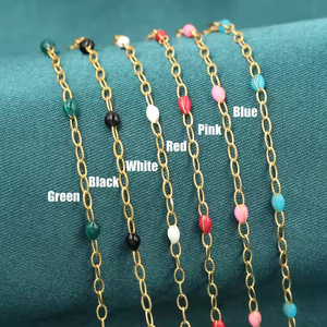 <span class=keywords><strong>โซ่</strong></span>เคลือบทองแท้ลายเรียบแบบวินเทจสำหรับทำสร้อยข้อมือ สร้อยคอ และเครื่องประดับ DIY - Product Image 6