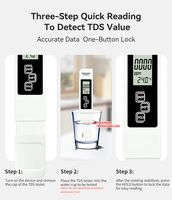 Testeur de température 3 en 1 TDS EC Testeur numérique TDS/EC pour aquariums, conductivité, qualité de l'eau Tds