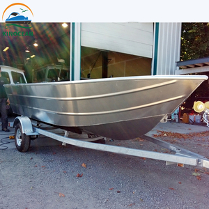 KinOcean-Barco de Pesca de Aluminio de 14 Pies con Motor, Juego Combinado de Barco de Lubina para Surf, Recreación al Aire Libre, Aguas Oceánicas - Product Image 1