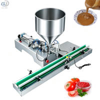 Machine de remplissage automatique de table à pompe à piston pour confiture, miel, crème cosmétique, shampoing, ketchup, lotion, pâte avec convoyeur