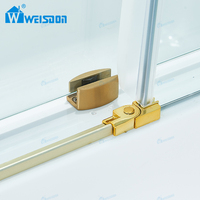 Salle de bain Weisdon Cabine de douche dorée en verre trempé coulissante simple sans cadre en acier inoxydable