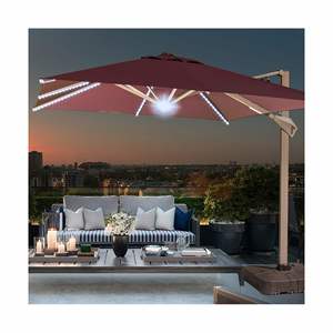 Proveedor de Sombrillas de Patio de Una o Dos Placas, Sombrilla Hidráulica Resistente al Viento con Luz LED - Product Image 2