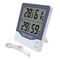 Termometer Sensor Temperatur, CH-927 Termometer Sensor Kelembapan, Termometer Dalam dan Luar Ruangan LCD