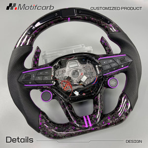 Volante LED de Fibra de Carbono Forjado Personalizado en Morado para Seat Cupra Leon ST Formentor VZ Born Tavascan Ibiza FR - Product Image 3