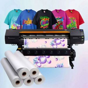 กระดาษทรานเฟอร์ความร้อนสีขาวแบบม้วน ราคาโรงงาน สำหรับพิมพ์เสื้อผ้าฝ้าย - Product Image 1