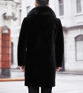 Cappotto <span class=keywords><strong>da</strong></span> <span class=keywords><strong>Uomo</strong></span> di Media Lunghezza in Pelliccia Sintetica Visonata Foderato in Pelliccia Caldo Capospalla per <span class=keywords><strong>Uomo</strong></span> di Mezza Età e Anziano Stile Business Gentleman - Product Image 2