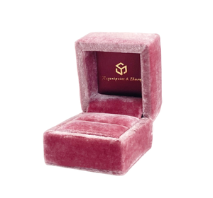 Boîte de rangement pour bijoux en velours de soie doux et de haute qualité, boîte à bijoux de luxe, emballage pour boîte à bagues avec LOGO - Product Image 1