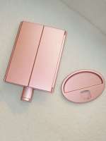 Miroir de maquillage LED pliable Winway à trois volets, gradation progressive, angle réglable, housse matelassée, chargement USB, miroir de vanité de table