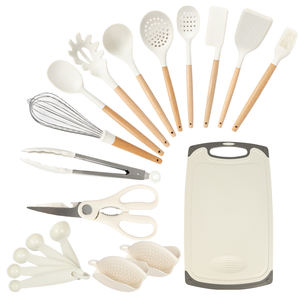 25 pièces de <span class=keywords><strong>gadgets</strong></span> de cuisine asiatique en granit roman ensemble de planche à découper et d'ustensiles de cuisine populaires avec support en plastique - Product Image 1