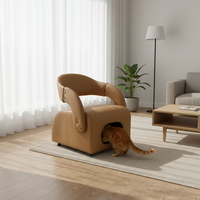 Fauteuil lounge en peluche pour animaux de compagnie, abri pour chat, fauteuil partagé humain-animal avec tunnel pour chambre et salon, vente en gros