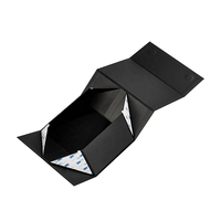 Boîte cadeau rigide noire personnalisable pour bijoux, cosmétiques, bougies, fermeture magnétique, pliable, emballage plat, vente en gros d'usine