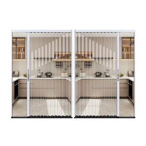 In lega di alluminio cucina Bi-Fold <span class=keywords><strong>porte</strong></span> <span class=keywords><strong>trasparenti</strong></span> PC in policarbonato foglio divisorio divisorio porta scorrevole fumi aria condizionata - Product Image 6