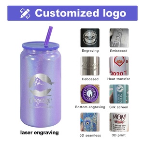 Bouteille isotherme en acier inoxydable de 16 oz avec paille, pour sublimation, effet arc-en-ciel irisé, vente en gros - Product Image 5