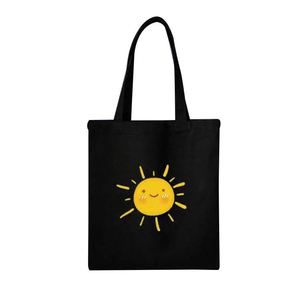 Sac fourre-tout en toile de coton naturel noir recyclé écologique avec logo personnalisé - Product Image 4