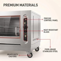 Four à rôtir au gaz en acier inoxydable pour poulet, avec hublot et éclairage interne