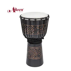 Djembe-Tambor Africano de madera maciza para adultos, tambor de piel de cabra de 8 "y 12", ADB110K, venta al por mayor