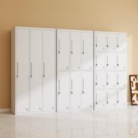 Casier en acier verrouillable à 2 portes - Armoire métallique durable à double compartiment pour meubles de chambre et rangement personnel