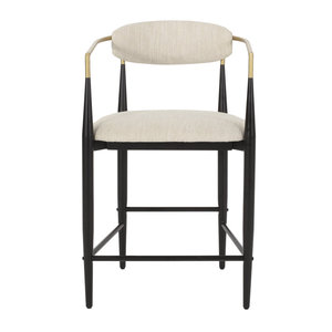 Luxury Velvet Fabric Upholstered Metal Frame <b>Adjustable</b> High <b>Bar</b> <b>Stool</b> with Armchair Design for Hotel Dining Living Room (Set 2) - Product Image 3