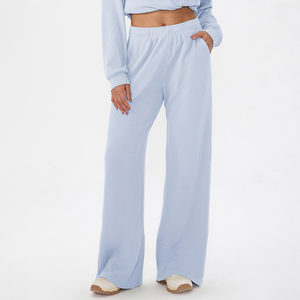 Pantalones Deportivos Tipo Waffle <span class=keywords><strong>de</strong></span> la Mejor Calidad, Pantalones Holgados Casuales <span class=keywords><strong>de</strong></span> Pierna Ancha, Pantalones Deportivos <span class=keywords><strong>para</strong></span> <span class=keywords><strong>Entrenamiento</strong></span> Físico y Yoga <span class=keywords><strong>para</strong></span> Mujer - Product Image 6