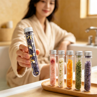 Garam Mandi Himalaya Garam Laut Epsom Dengan Bunga Mawar Kering Asli Tabung PP Rendaman Kaki Teh Mandi Spa Logo Kustom