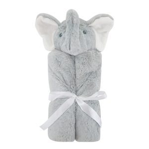 Novo estilo receber cobertor recém-nascido com cabeça de <span class=keywords><strong>animal</strong></span> personalizado cobertor de lã personalizado - Product Image 3