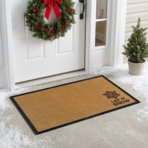 Coconut Fiber Doormat Rectangle Let It Snow Outdoor Home Mat Christmas Decorative Entryway Floor Mat Dust Removal - Product Image 1