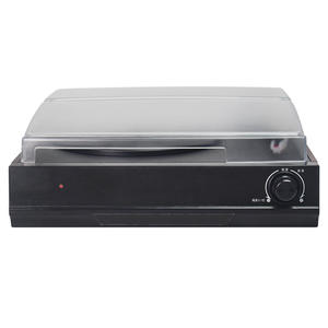 Tocadiscos de vinilo retro para personas mayores con interfaz RCA y diseño de altavoz de pie. - Product Image 1