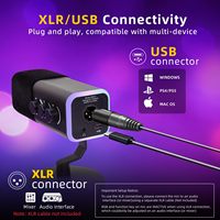 Micrófono de Computadora AM8 Profesional USB Tipo-C XLR, Dinámico, Cardioide, con Cable RGB, Alta Fidelidad, Cancelación de Ruido, para Juegos
