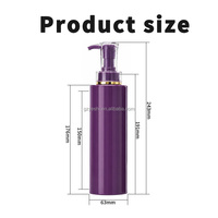 Bouteilles à pompe vides de luxe violettes 500 ml, distributeur de lotion en plastique réutilisable avec pompe anti-fuite pour shampoing et après-shampoing