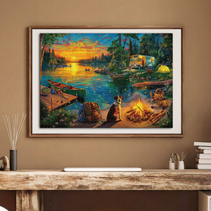 OEM Puzzle Factory Customization 1000 Pieces Campfire Homecoming <b>Jigsaw</b> puzzle for Educational Toy - Product Image 5
