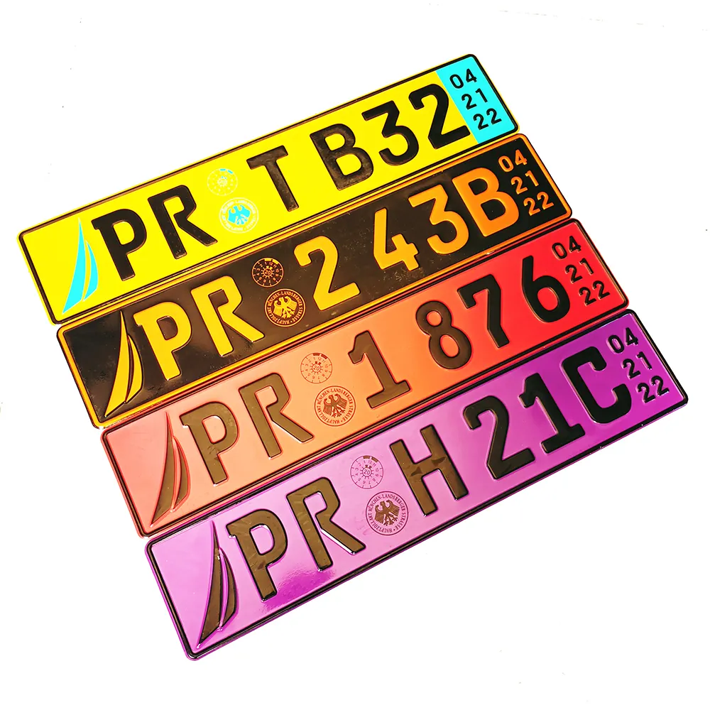 Factory price wholesale car plate rectangular aluminum decorative car number plate for USA Europe car license plate