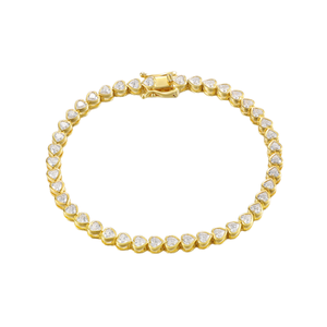 Bracelet Tennis en Argent Sterling 925 avec Moissanite VVS Taille Ronde et Sertissage Clos, Chaîne Tennis 3mm, Bijoux Fins Hiphop - Product Image 1