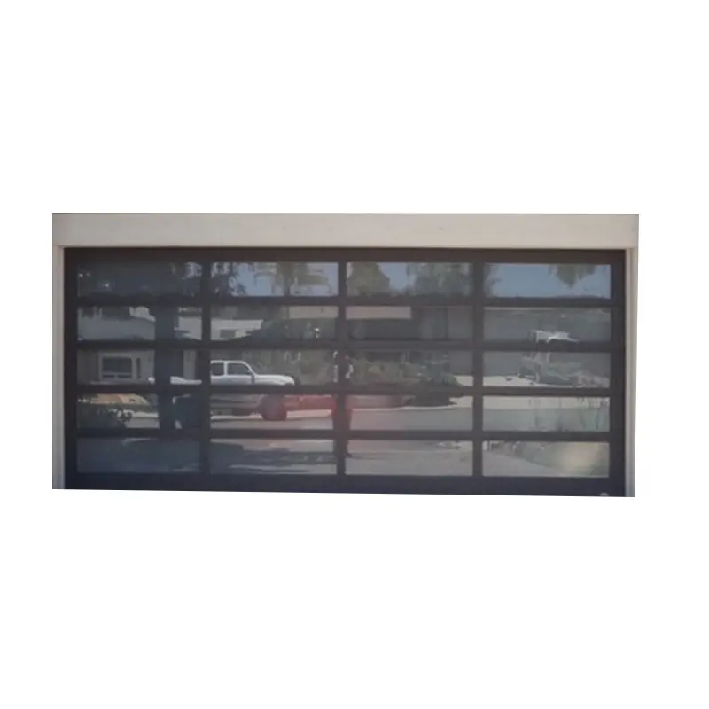 Panneau de verre personnalisé cadre en aluminium verre transparent isolé portes de garage américaines pour maisons