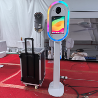 Photomaton portable DSLR New iPad Deluxe Duo avec écran LCD, support et imprimante, ovale, facile à assembler, 15,6 pouces, 10,2 pouces