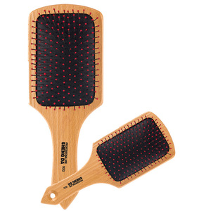 Brosse à cheveux en bois Sheng Da 920, dents en acier rouge, usage professionnel, peigne de massage à domicile - Product Image 1