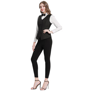 CL011138 GK Senza Maniche Con Scollo A V Fazzoletto Orlo Retro Dell'annata delle Donne di Maglia del Cappotto Del Panciotto