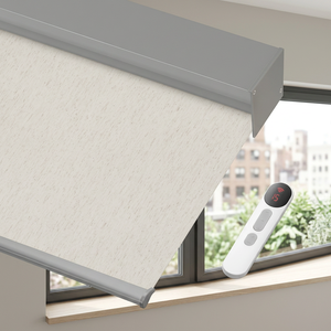 Persiana Enrollable de Tela Blanca Motorizada con Control Remoto, para Día y Noche, Cubre Ventanas - Product Image 2