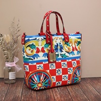 Sac à main pour femmes au design tendance, imprimé paysage coloré, design accrocheur, deux ouvertures, 33 cm, qualité supérieure, directement de l'usine