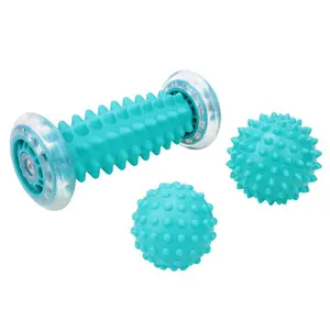 Manual Foot Massager for Plantar Fasciitis,Heel & Foot Arch Pain Foot Massage Roller and Spiky Ball Therapy Set