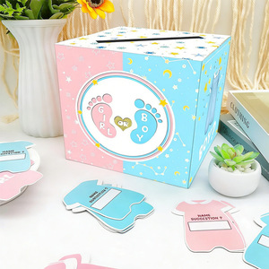 Scatole Regalo per Feste di Rivelazione del Sesso del Bambino, Decorazioni per Baby Shower, Cartoncini Rossi e Blu Pieghevoli per Votazione, Articoli Più Venduti - Product Image 5