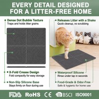 Tapis de litière pour chat en silicone double couche, imperméable, anti-dérapant, facile à nettoyer, tapis de sol pour animaux de compagnie