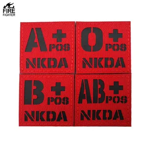 Red Multicam Infrared IR APOS NKDA A+ B+ AB+ O+ Blood Type 2x2 inch Tactical badge Hook&Loop Patch