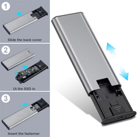 Kotak hard disk eksternal nvme M.2 NVMe, sarung hard disk eksternal 3.0, casing hard disk eksternal NVME NGFF M.2