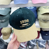 Gorra de béisbol de pana de 6 paneles de alta calidad Unisex, gorra deportiva ajustada con bordado de logotipo personalizado para mujer, Letra de moda de invierno